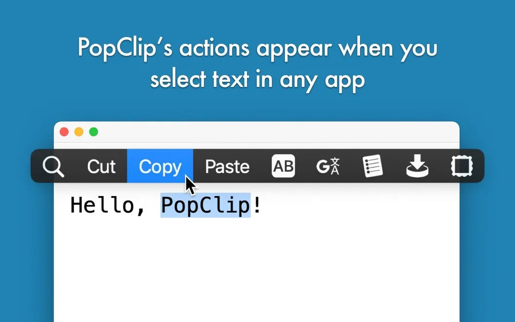 PopClip screenshot 1