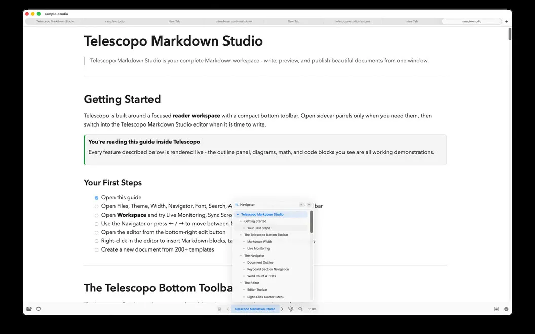 Telescopo Markdown Studio screenshot 1