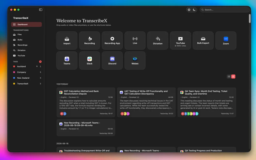 TranscribeX screenshot 2