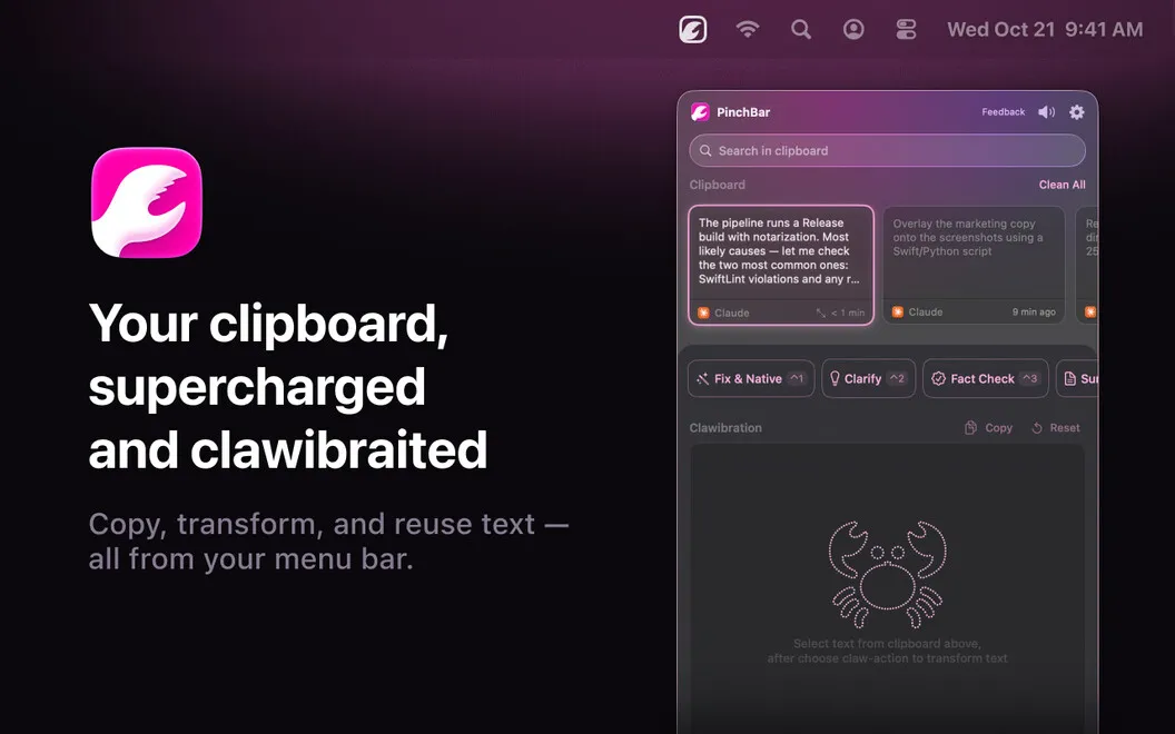 Pinchbar screenshot 1