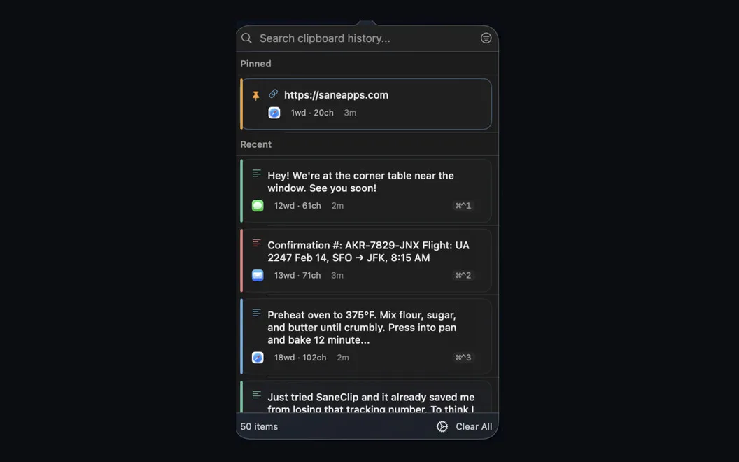 SaneClip screenshot 1