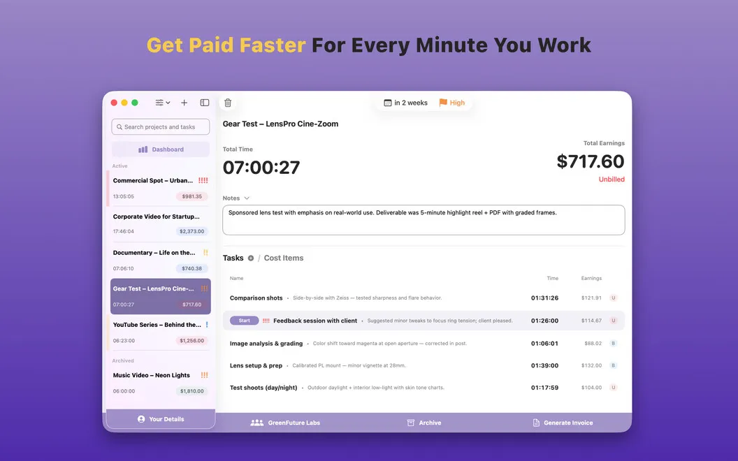 TimeBill screenshot 3