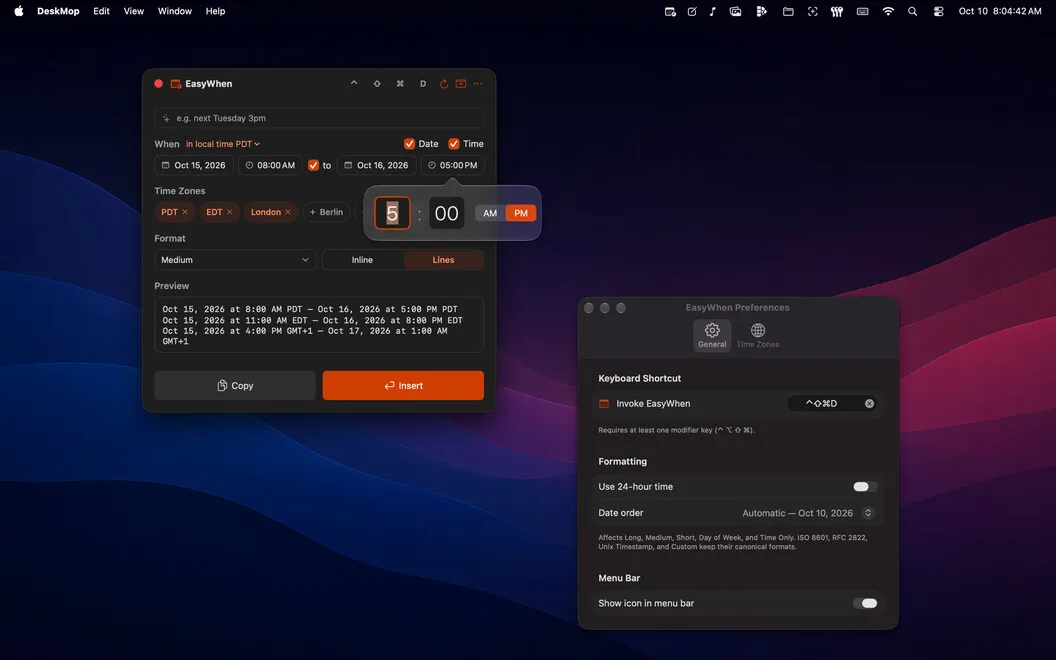 EasyWhen screenshot 2