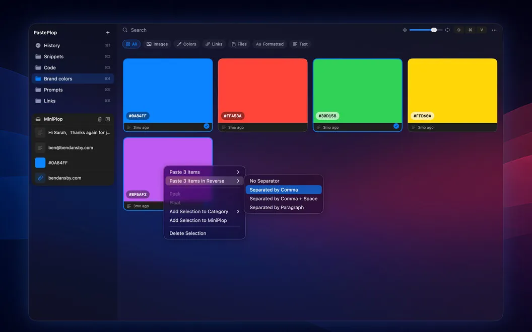 PastePlop screenshot 2
