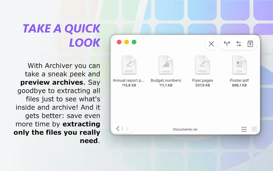 Archiver screenshot 2