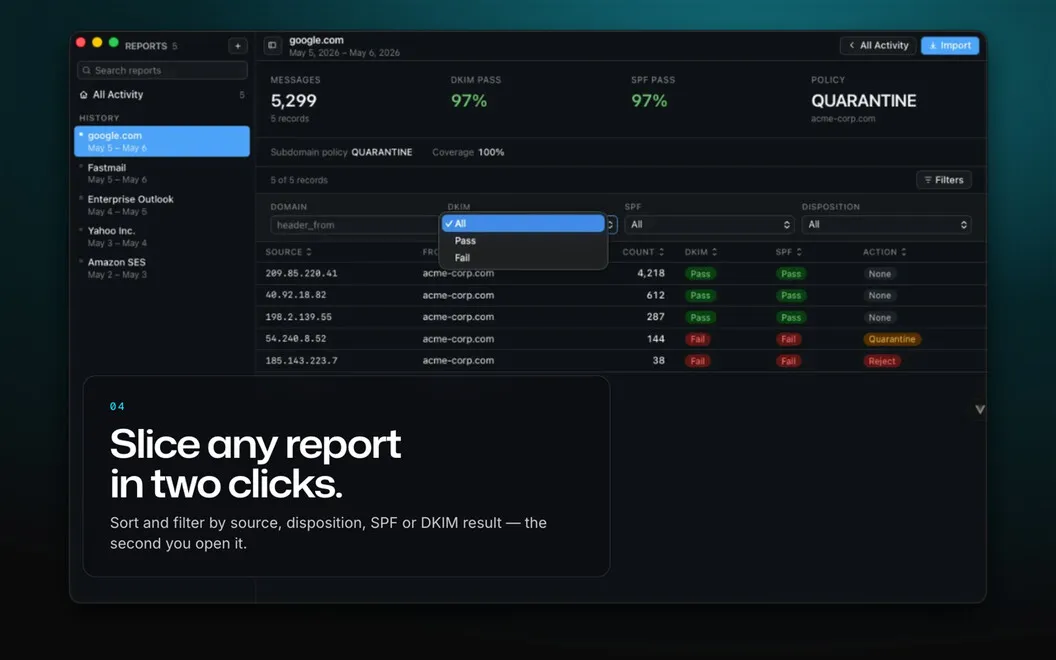 DMARC Report Reader screenshot 4