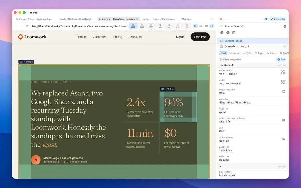 InSpec screenshot 1