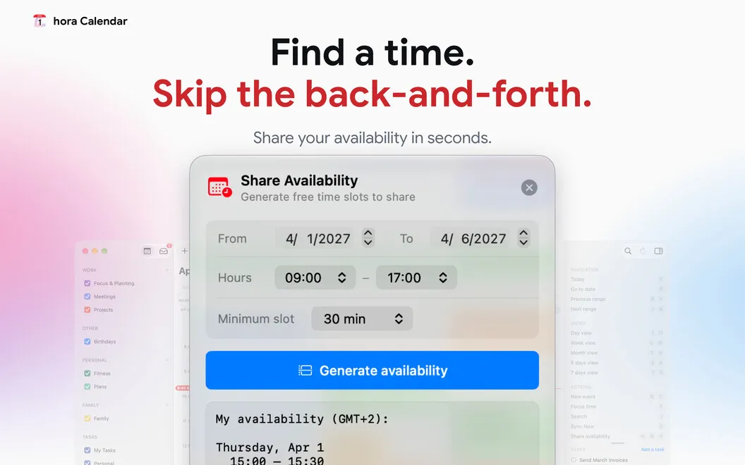 hora Calendar screenshot 3