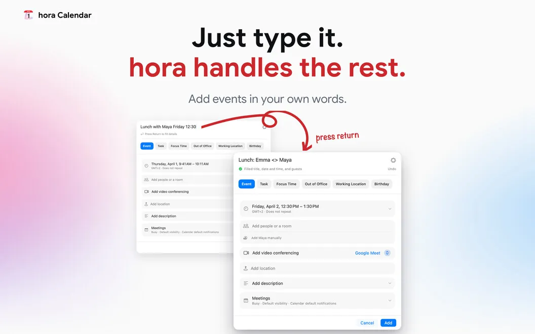 hora Calendar screenshot 4