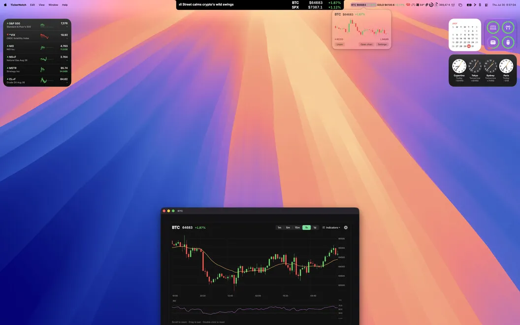 TickerNotch screenshot 2