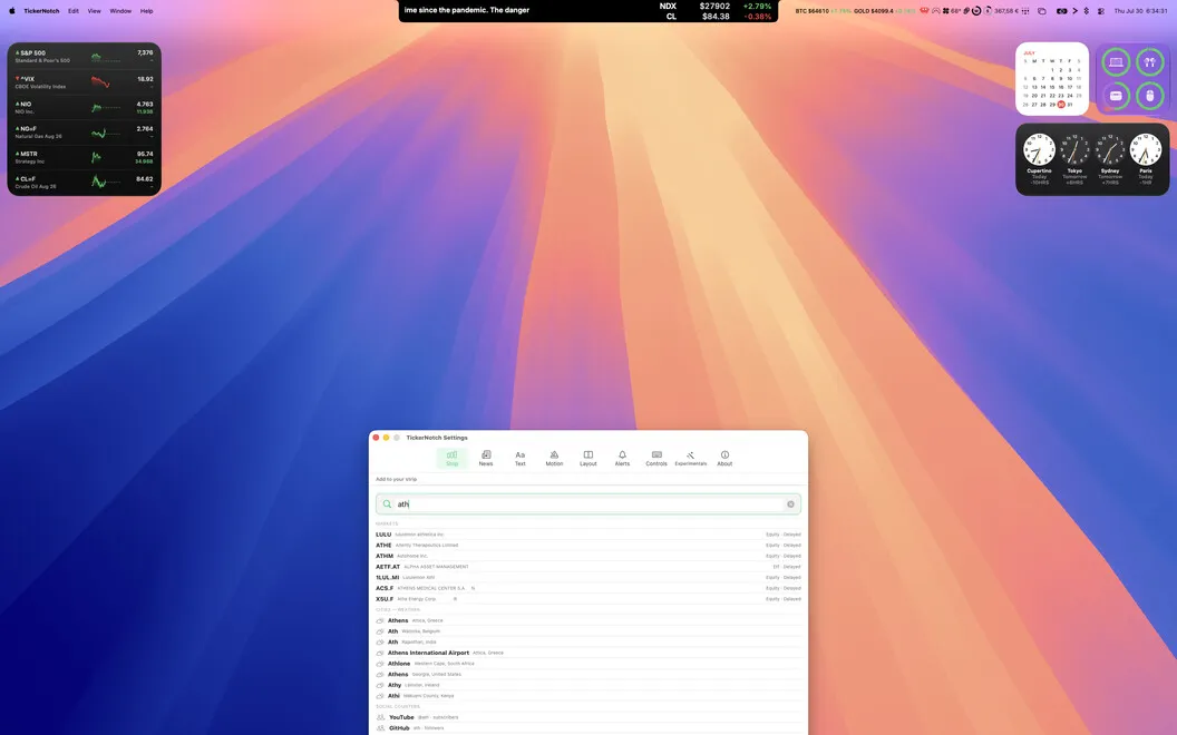 TickerNotch screenshot 4