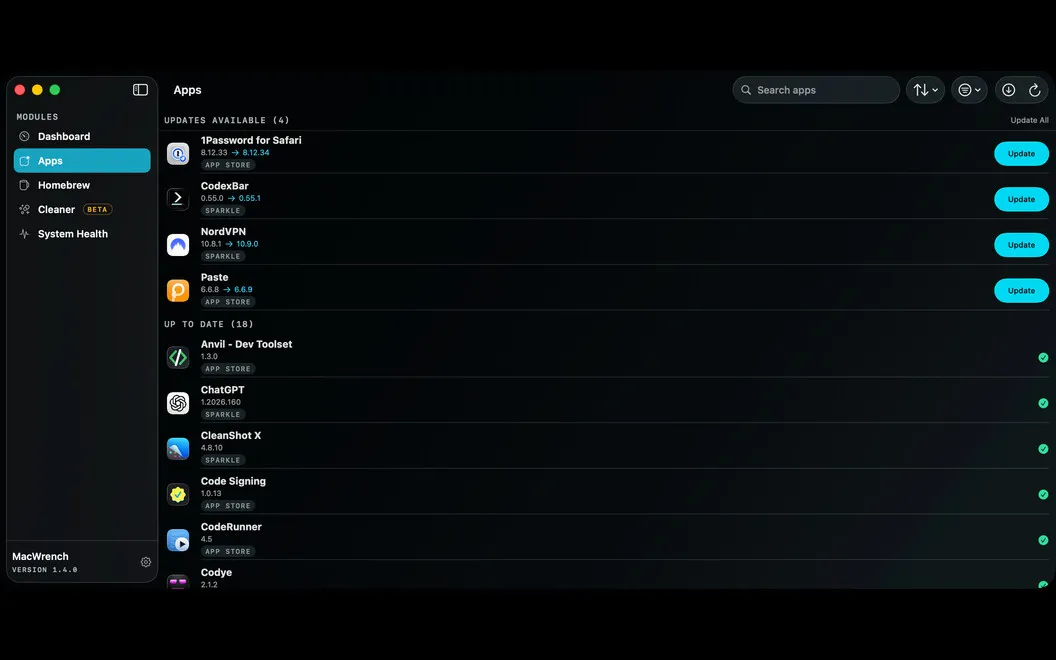 MacWrench screenshot 2