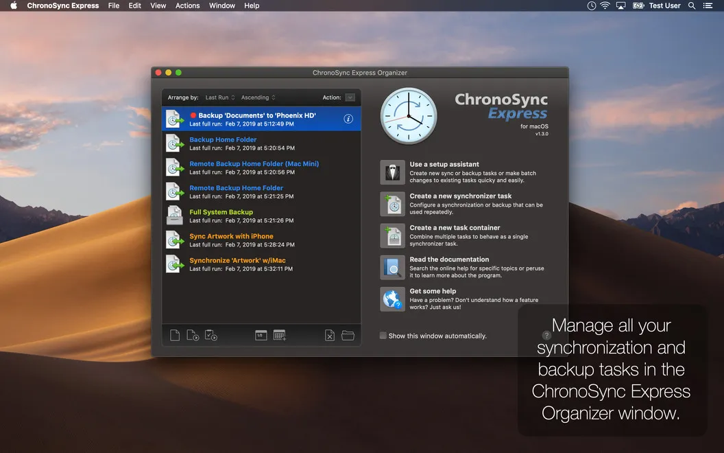 ChronoSync Express screenshot 1