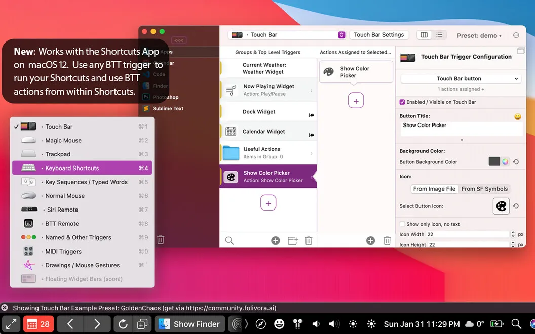 BetterTouchTool screenshot 1