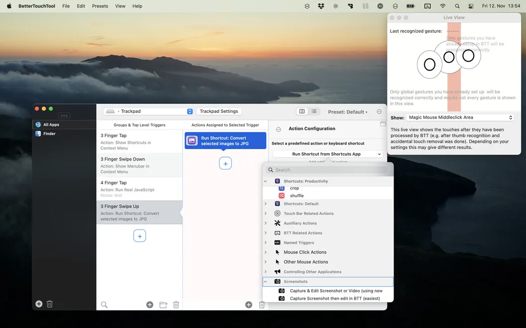 BetterTouchTool screenshot 2
