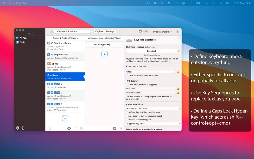 BetterTouchTool screenshot 3