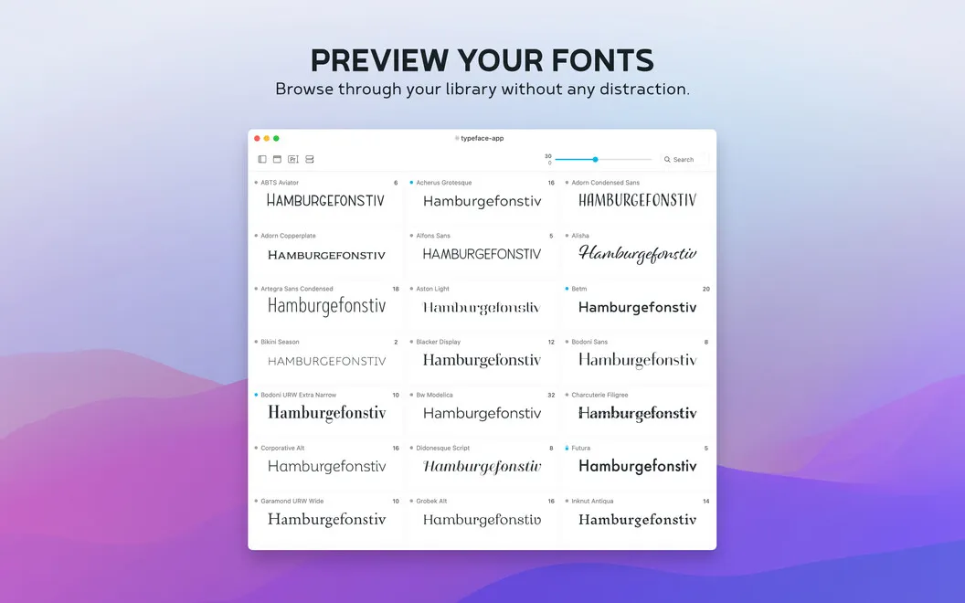 Typeface screenshot 1