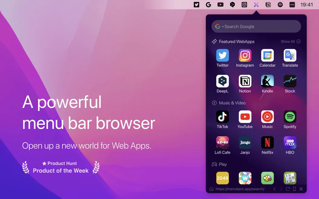 MenubarX screenshot 1