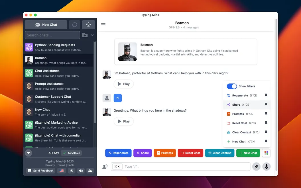 TypingMind screenshot 2