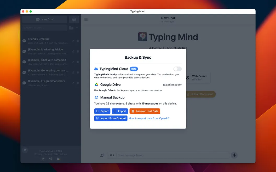 TypingMind screenshot 4