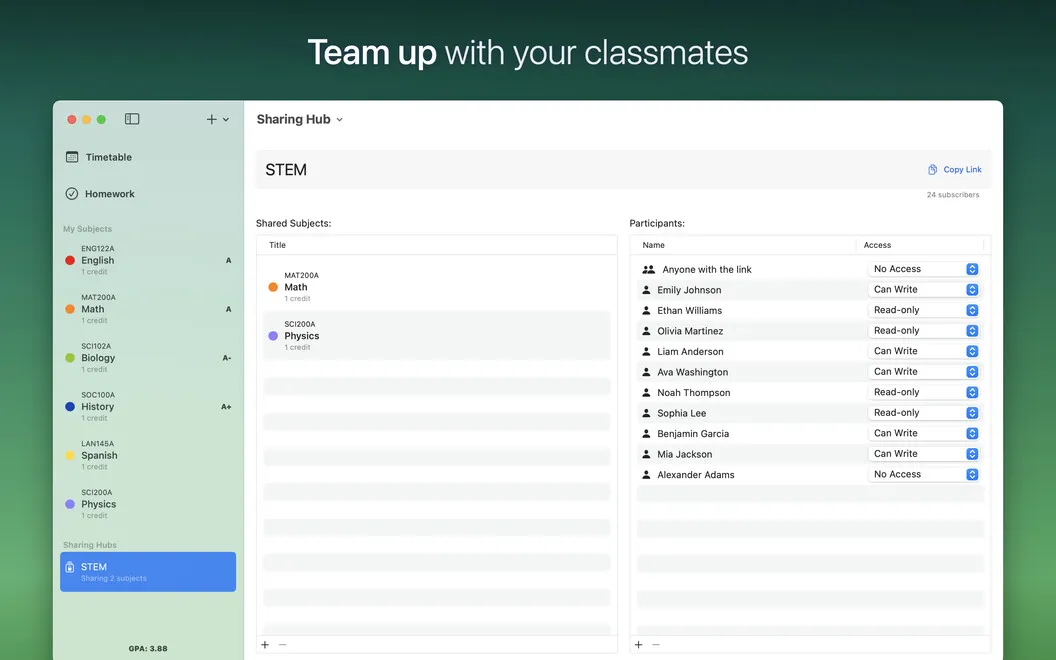 Subjects screenshot 4