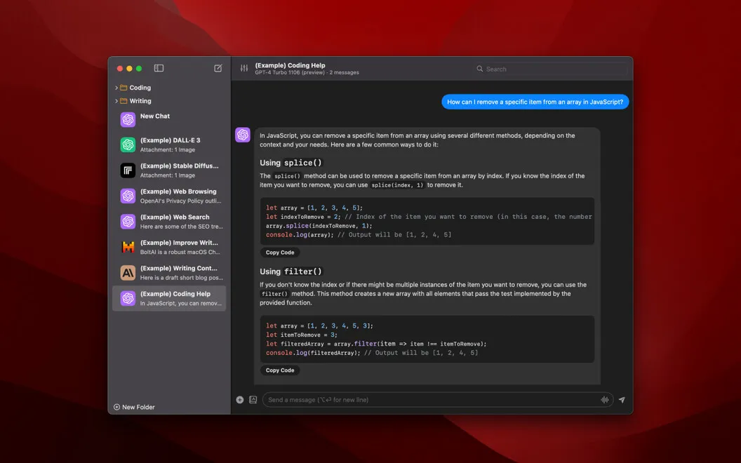 BoltAI screenshot 2