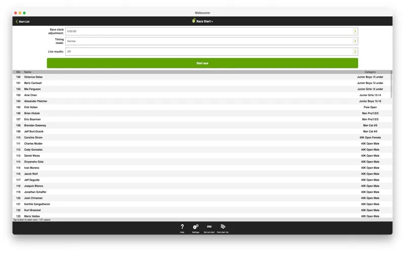 Webscorer Race and Lap Timer screenshot 2