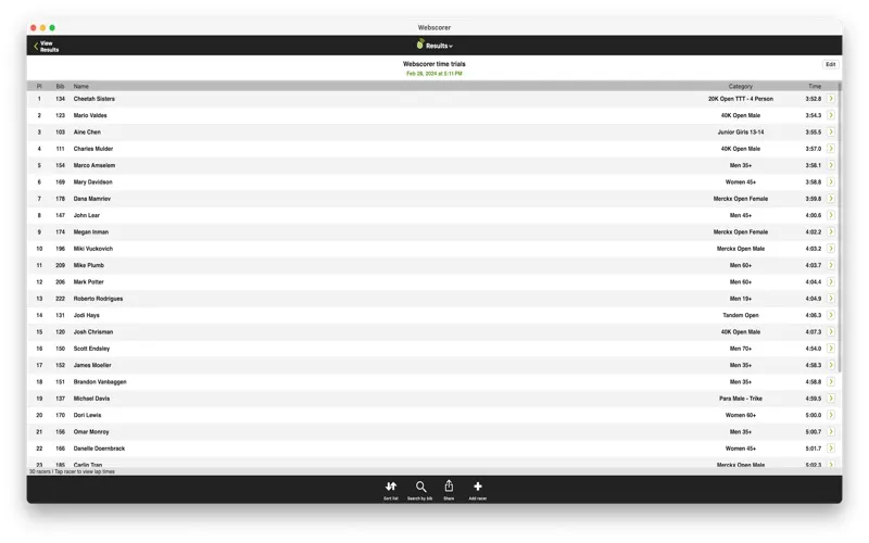 Webscorer Race and Lap Timer screenshot 7