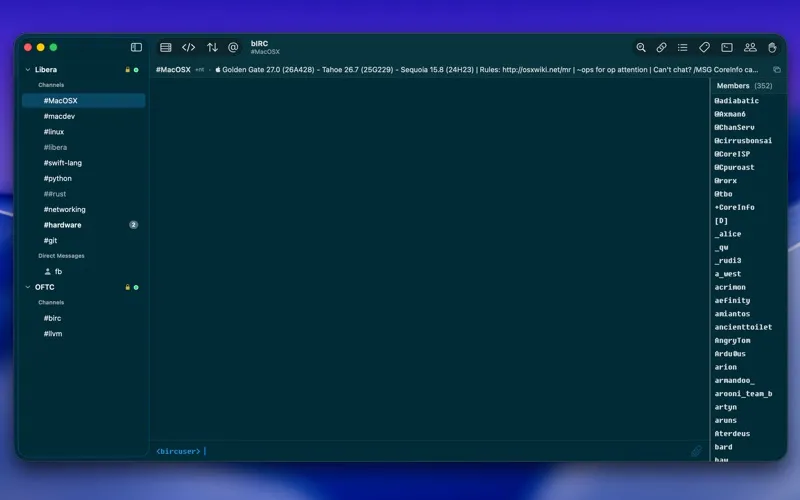 bIRC screenshot 1