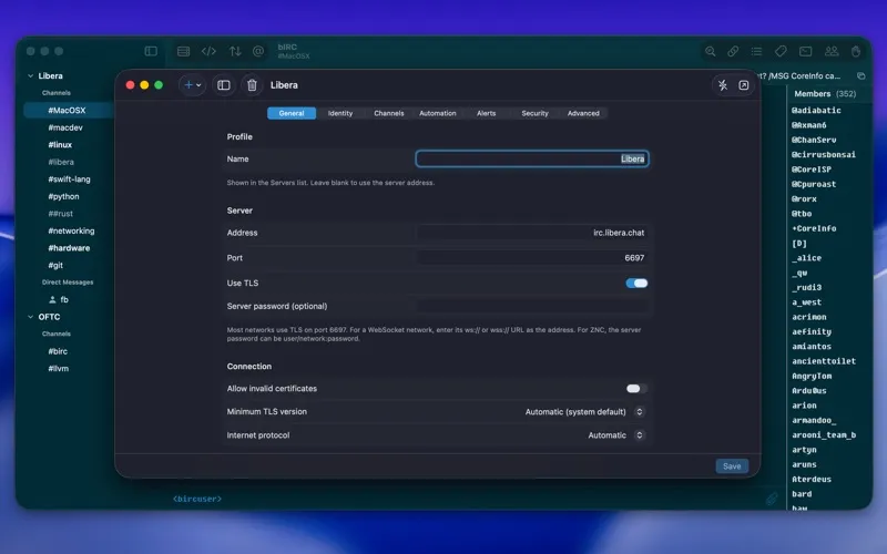 bIRC screenshot 4