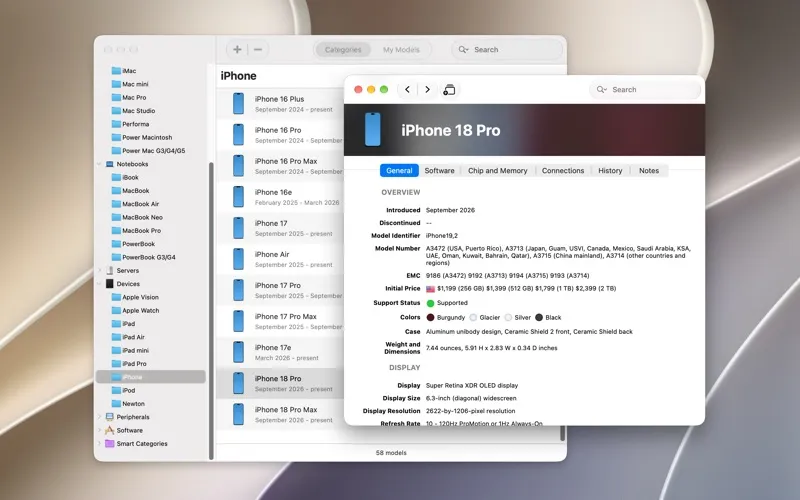 Mactracker screenshot 2