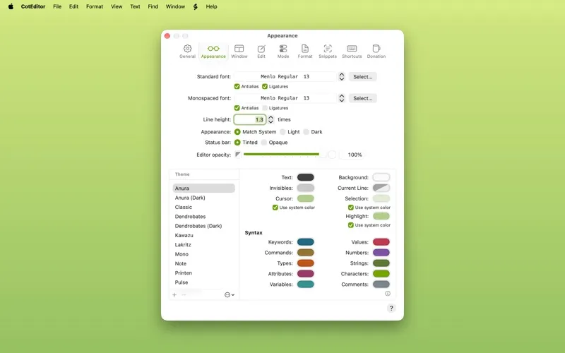 CotEditor screenshot 3