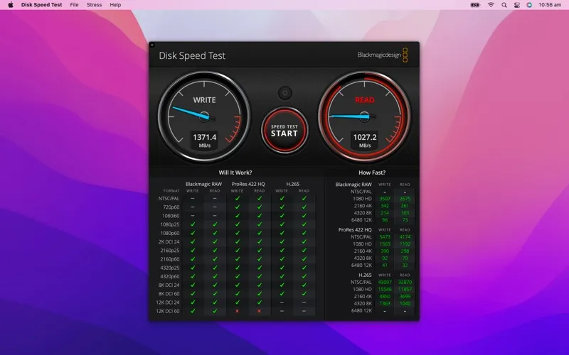 Blackmagic Disk Speed Test screenshot 1