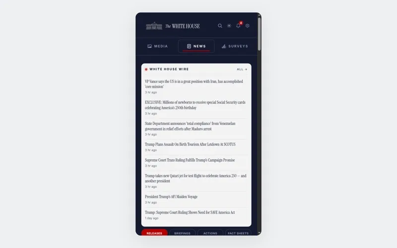 The White House Extension screenshot 2