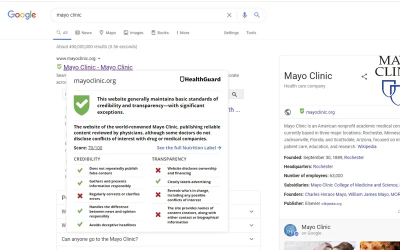 HealthGuard News Ratings screenshot 2
