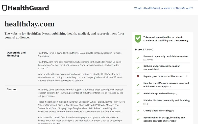 HealthGuard News Ratings screenshot 4