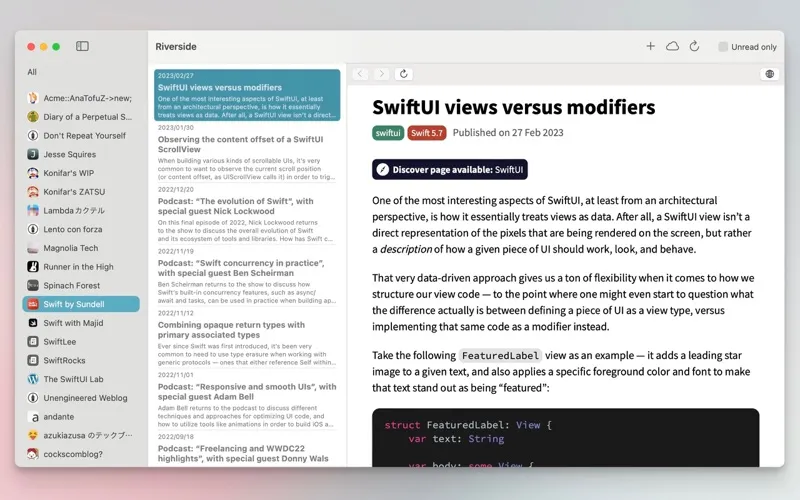 Riverside for Mac screenshot 1
