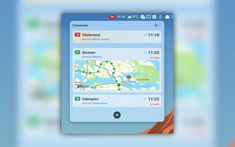 Commuter MenuBar screenshot 1