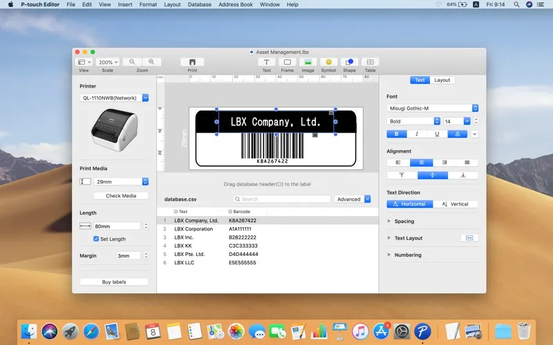 Brother P-touch Editor screenshot 3