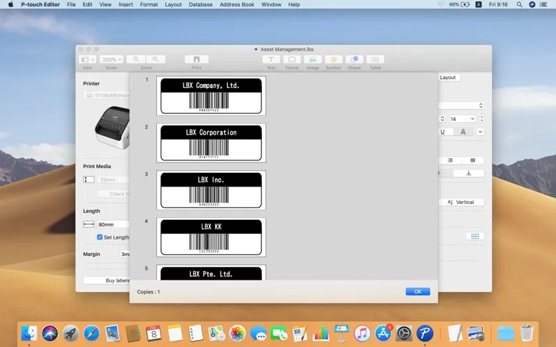 Brother P-touch Editor screenshot 4