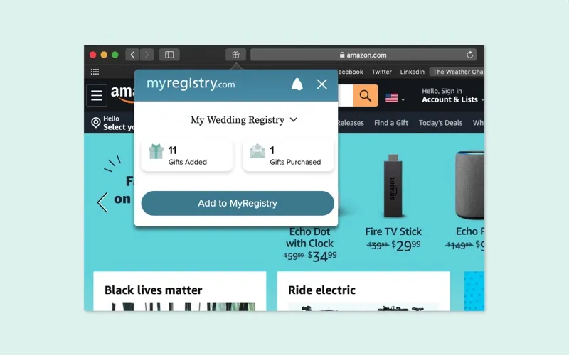Add to MyRegistry.com Button screenshot 2