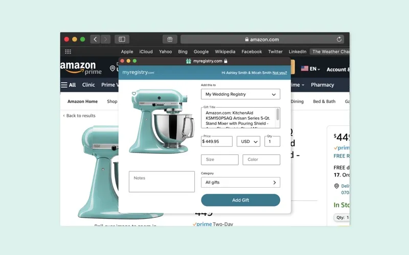 Add to MyRegistry.com Button screenshot 4