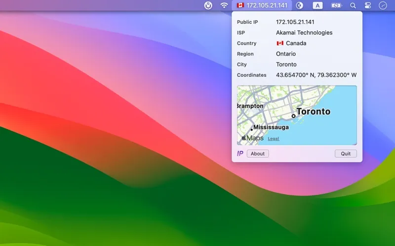 MenuBar IP screenshot 1