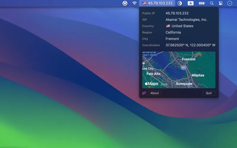 MenuBar IP screenshot 2