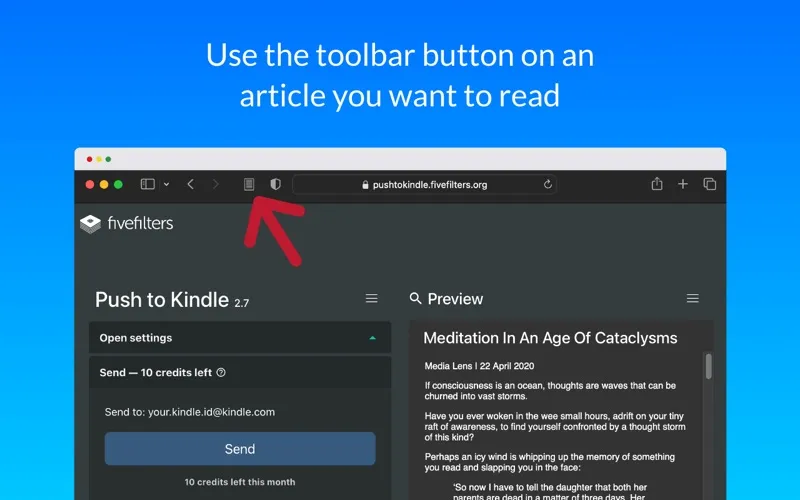 Push to Kindle for Safari screenshot 2