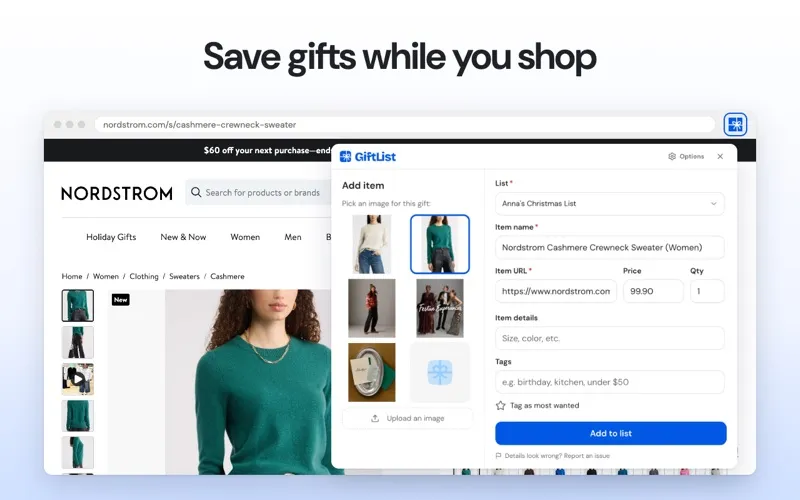 Add to GiftList Button screenshot 2