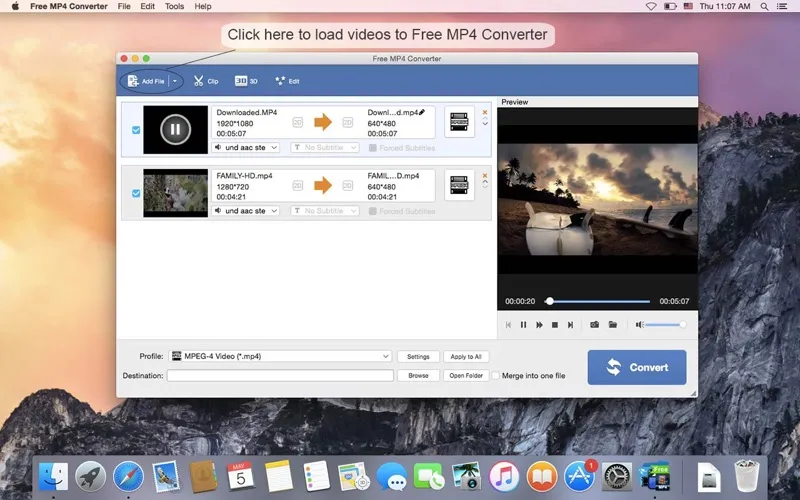Free MP4 Converter screenshot 1