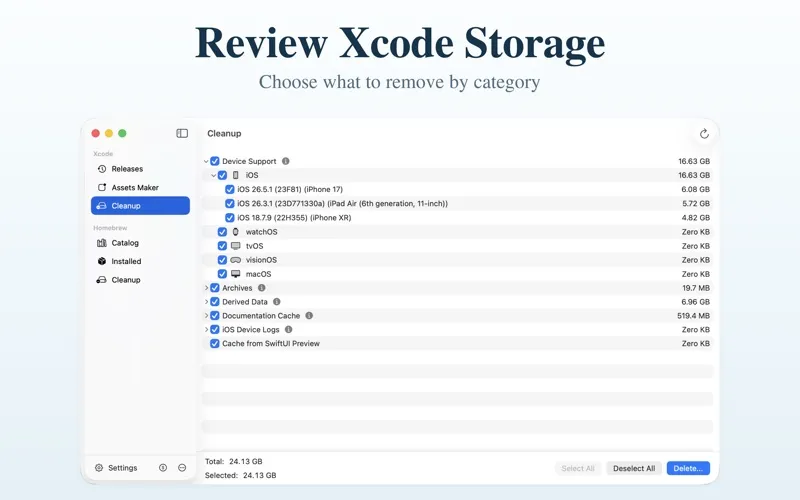 DevTools for Xcode, Homebrew screenshot 2