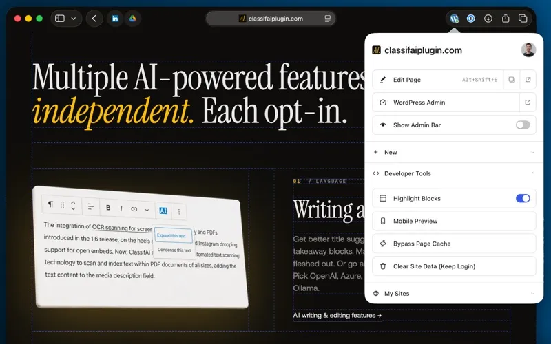 WordPress Browser Extension screenshot 2