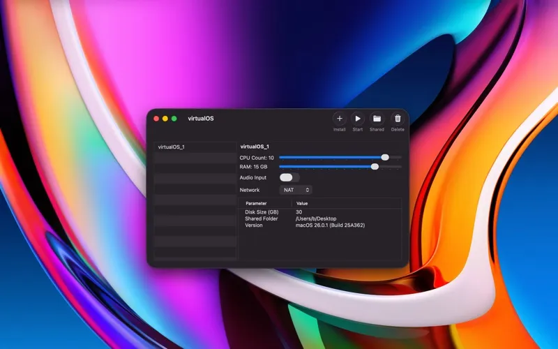 virtualOS VM screenshot 1